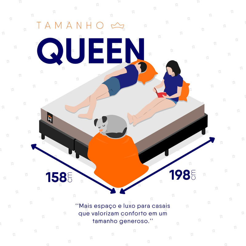 Cama Box Atlanta Espuma Queen 158x198 Bege e Preto Espuma D45