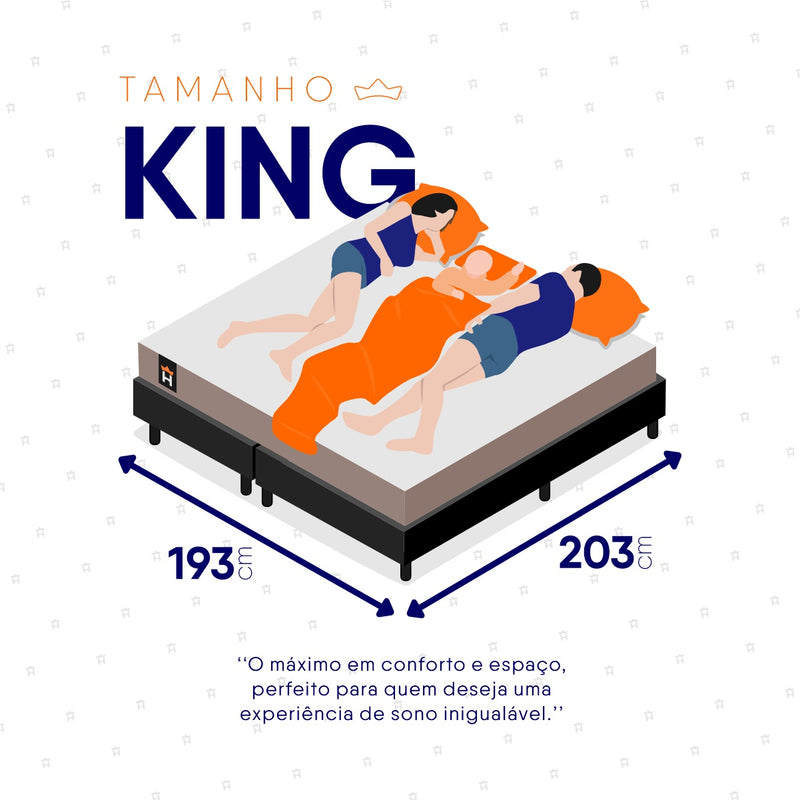 Cama Box Atlanta Espuma  193x203 Bege e Preto Espuma D45