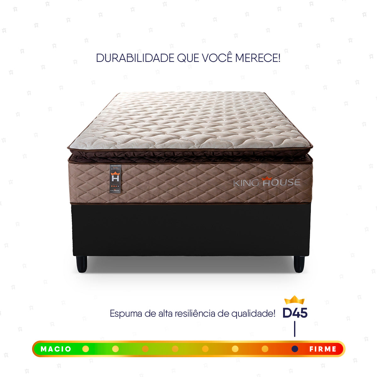 Cama Box Espuma Atlanta Solteiro 88x188 Bege e Preto