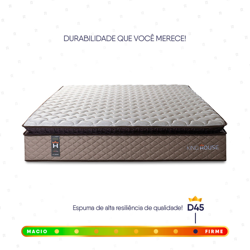 Colchão Espuma D45 Atlanta King 193x203x24 Bege Suporta 120 Kg Por Pessoa