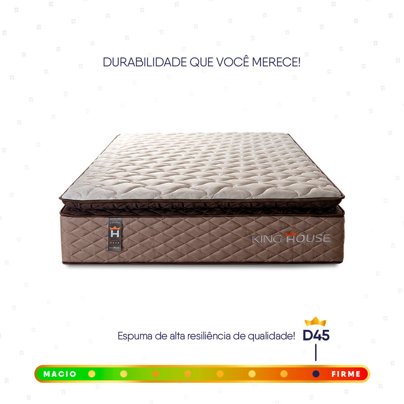 Colchão Espuma D45 Atlanta Solteiro 88x188x24 Bege Suporta 120 Kg Por Pessoa