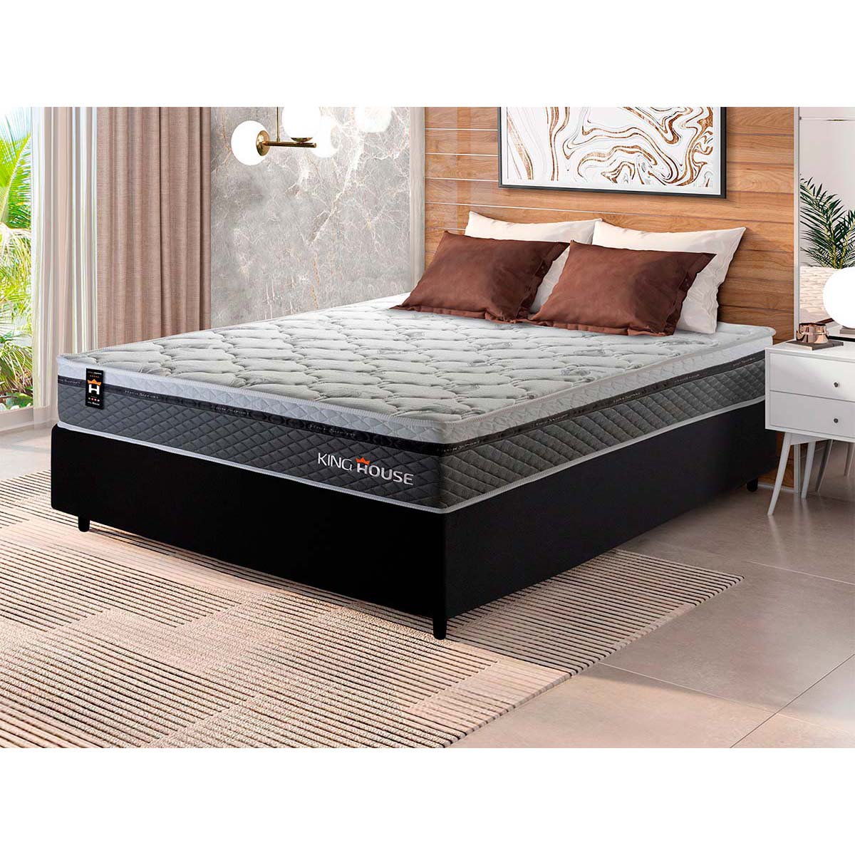 Cama Box Molas Ensacadas Benton Casal 138x188 King House