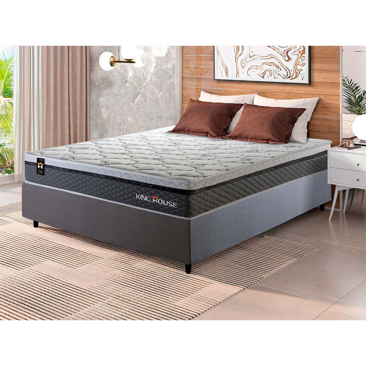 Cama Box Molas Ensacadas Benton Casal 138x188 King House