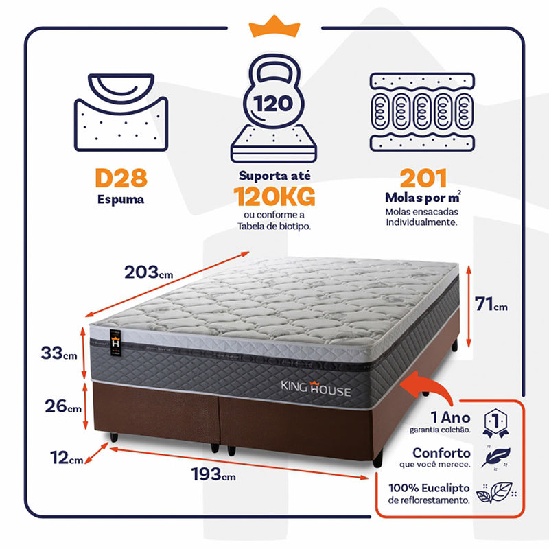Cama Box Benton Molas Ensacadas King 193x203 King House