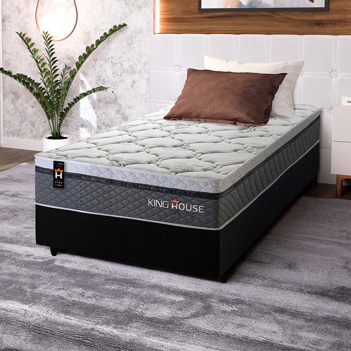 Cama Box Molas Ensacadas Benton Solteiro 88x188 King House