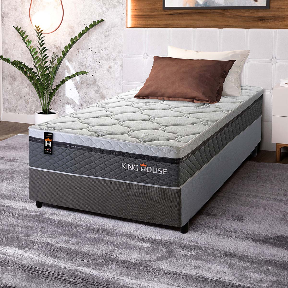 Cama Box Molas Ensacadas Benton Solteiro 88x188 King House