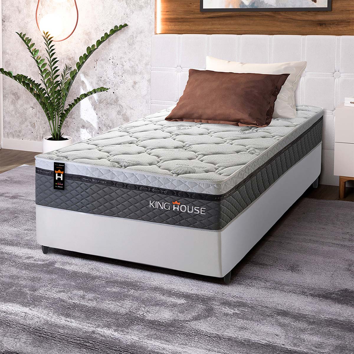 Cama Box Molas Ensacadas Benton Solteiro 88x188 King House