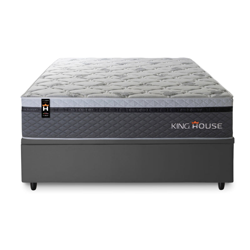 Cama Box Baú Benton 138x188 c/ Molas Ensacadas King House