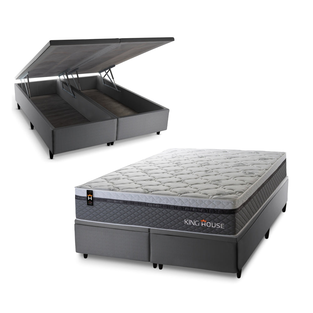 Cama Box Baú Benton c/ Molas Ensacadas 193x203 King House