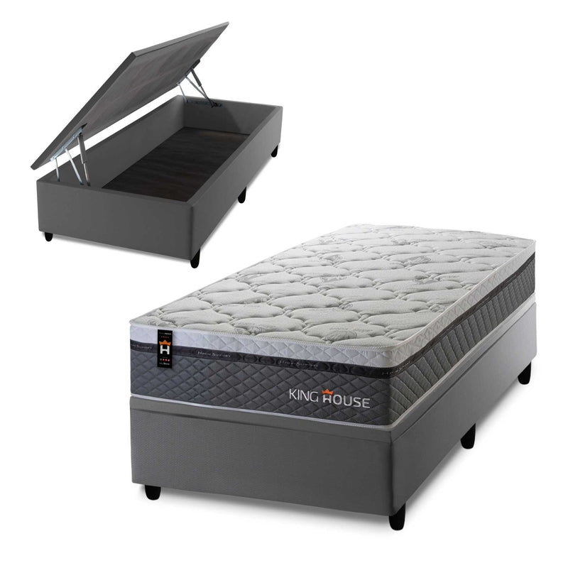 Cama Box Baú Benton 96x203 c/ Molas Ensacadas King House