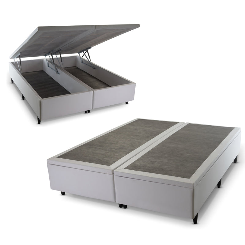 Base Box Baú Branco King Size 193x203x45