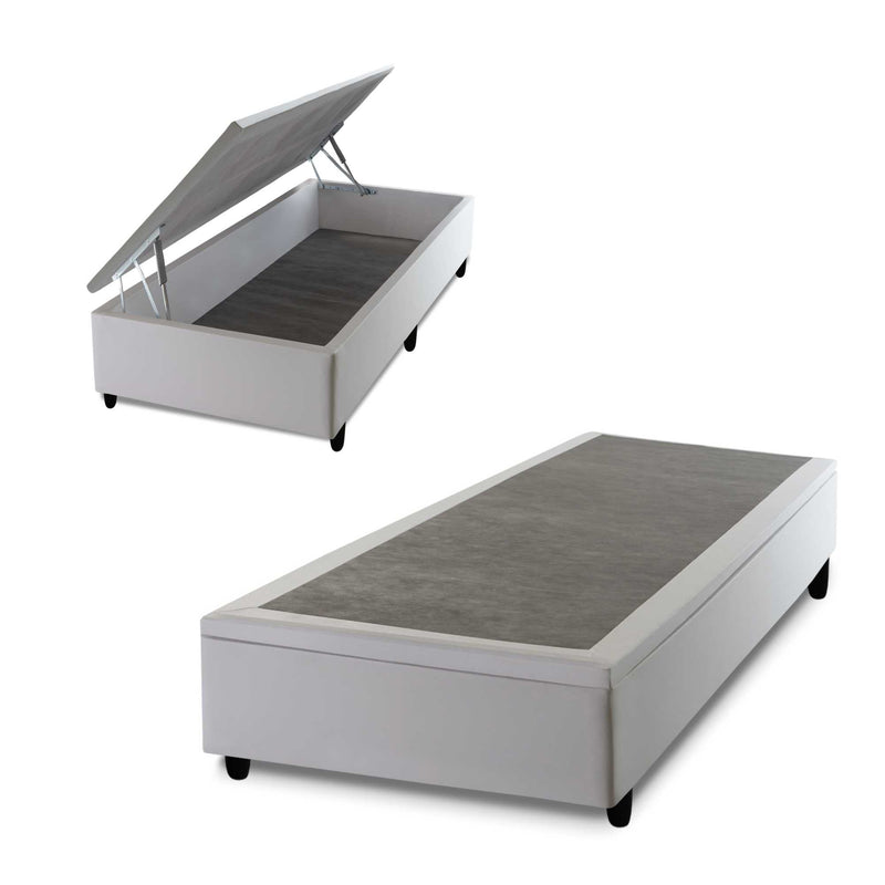 Base Box Baú Branco Solteiro 88x188x45