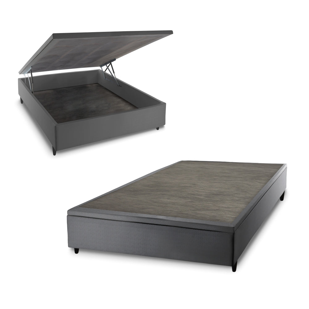 Base Box Baú Cinza Casal 138x188x45