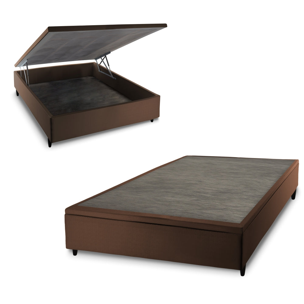 Base Box Baú Marrom Casal 138x188x45