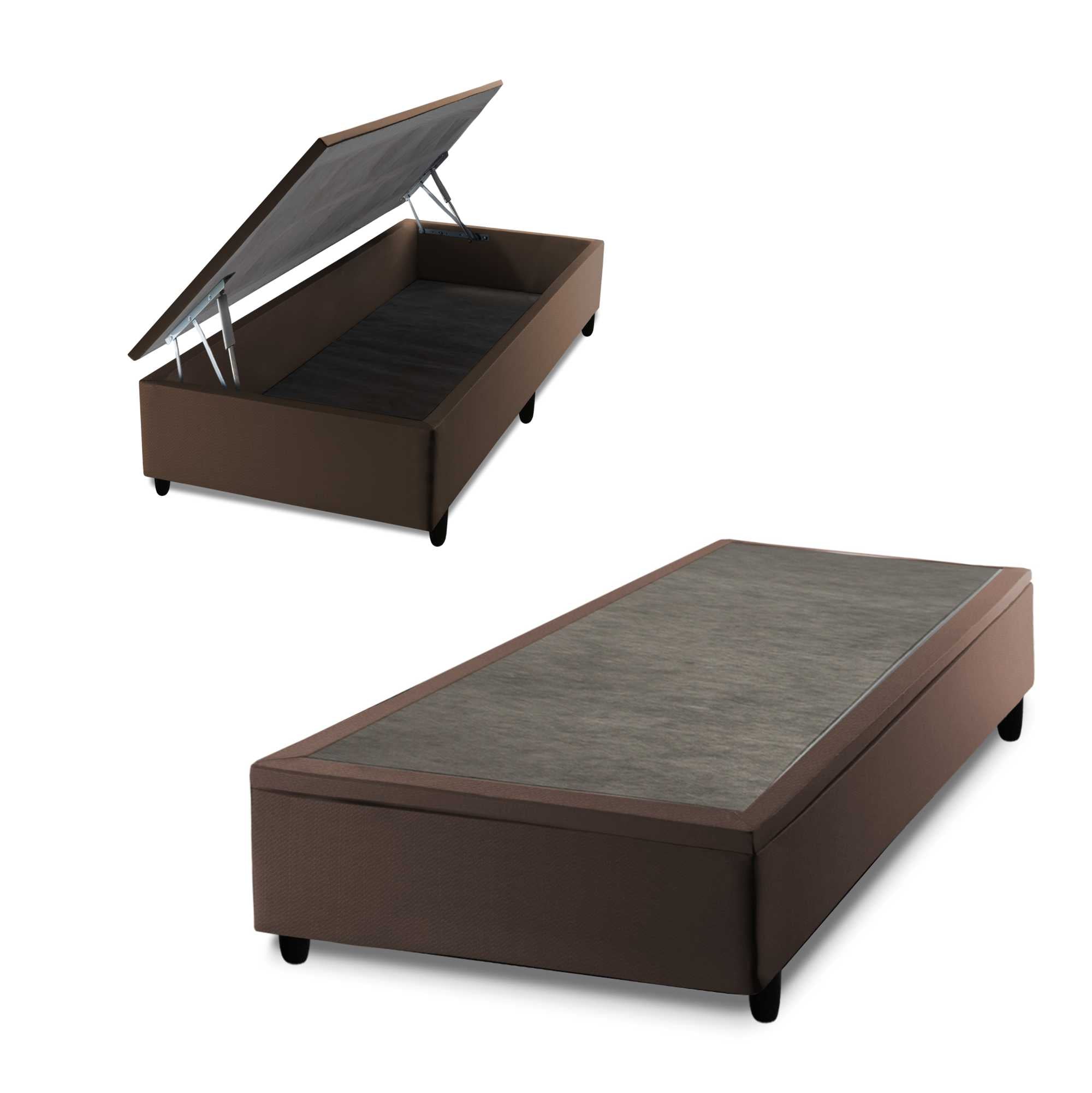 Base Box Baú Marrom Solteiro 88x188x45