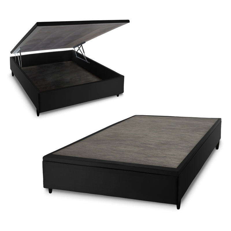 Base Box Baú Preto Casal 138x188x45