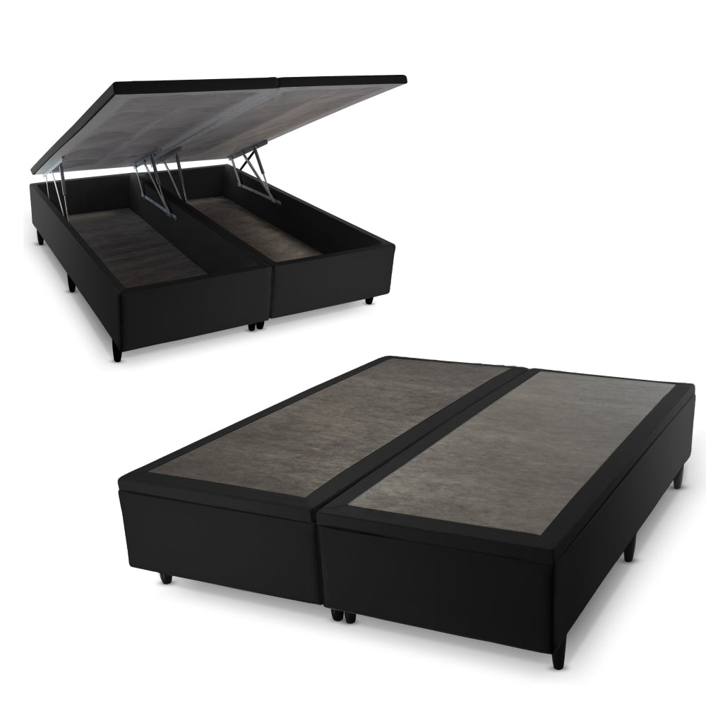 Base Box Baú Preto King Size 193x203x45