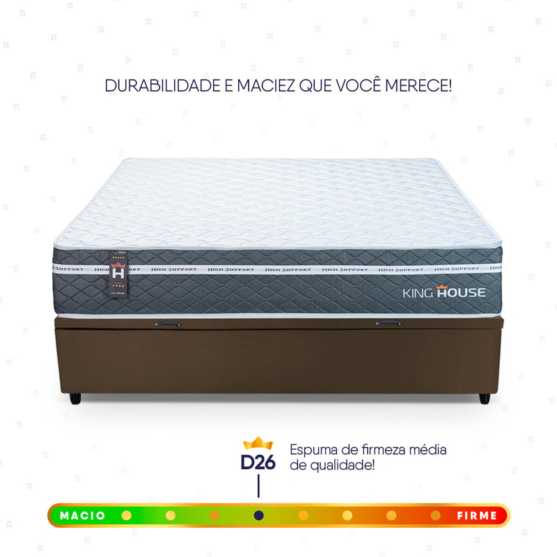 Cama Box Baú Cairo Molas Ensacadas Casal 138x188 King House