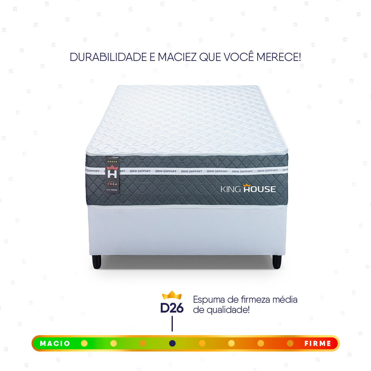 Cama Box Cairo Molas Ensacadas Solteiro 88x188 King House
