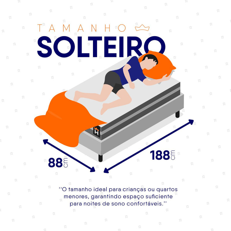 Cama Box Cairo Molas Ensacadas Solteiro 88x188 King House