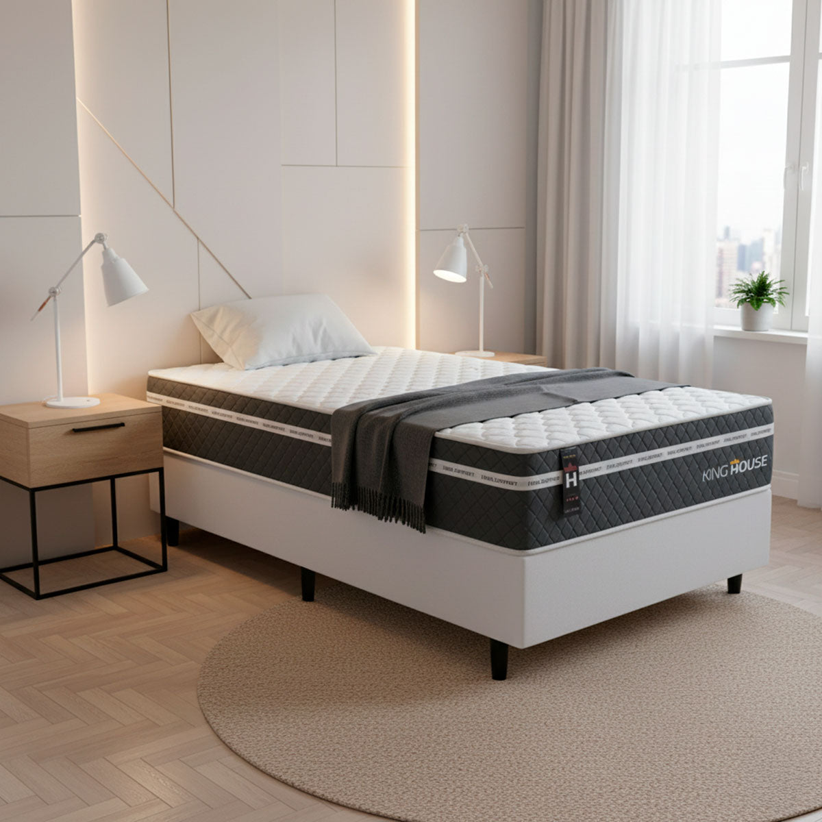 Cama Box Cairo Molas Ensacadas Solteirão 96x203 King House