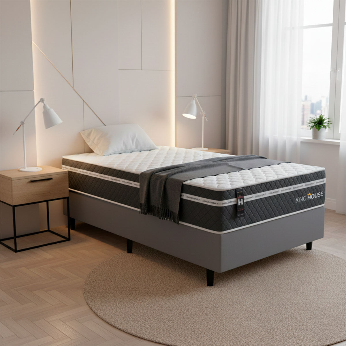 Cama Box Cairo Molas Ensacadas Solteirão 96x203 King House