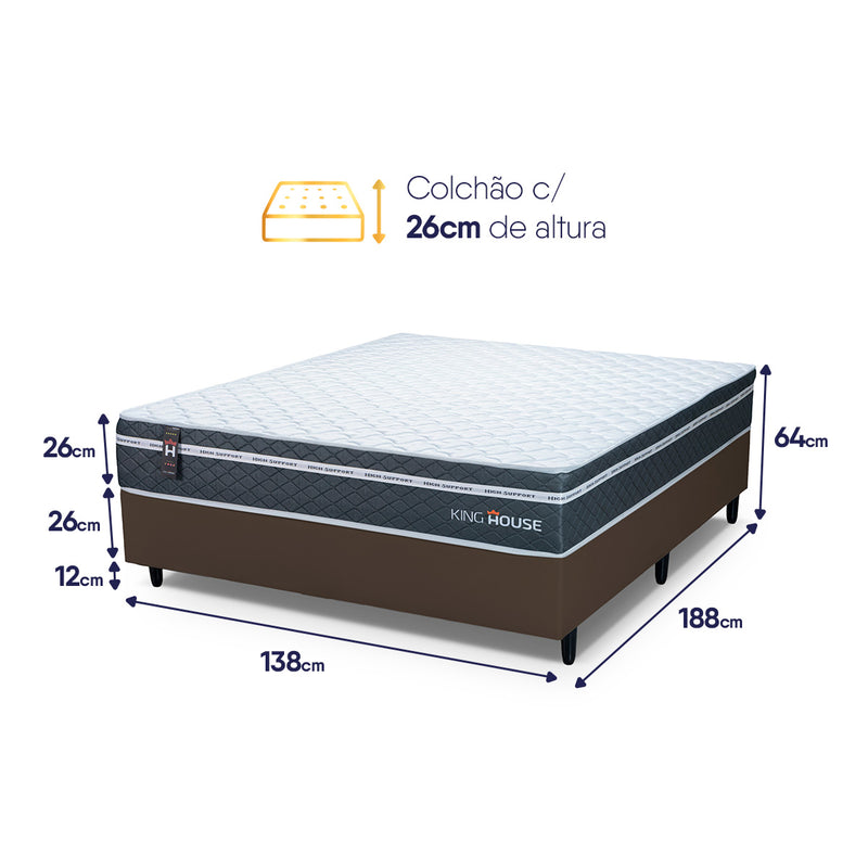 Cama Box Cairo Molas Ensacadas Casal 138x188 King House