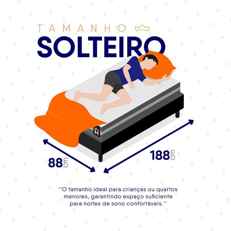Cama Box Cairo Molas Ensacadas Solteiro 88x188 King House