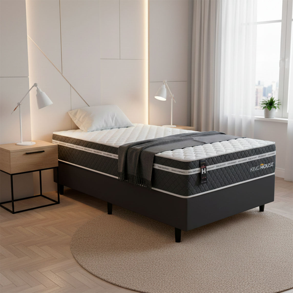 Cama Box Cairo Molas Ensacadas Solteirão 96x203 King House