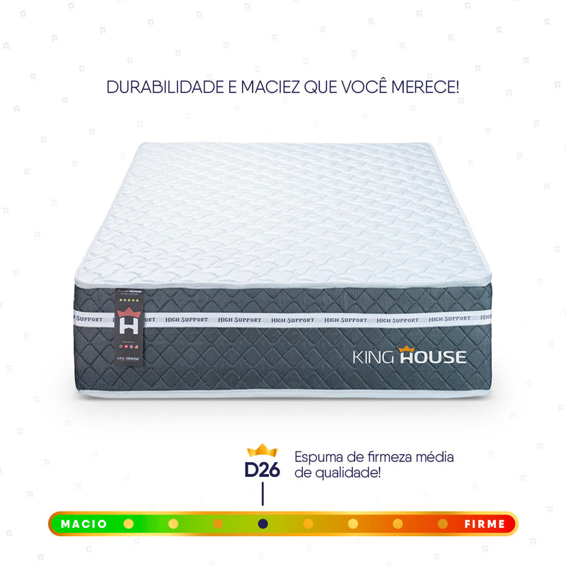 Colchão Cairo Cinza Molas Ensacadas Solteiro 96x203x26