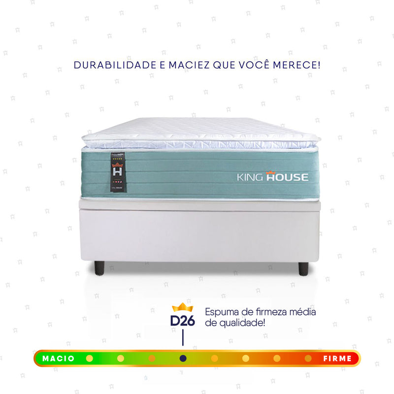 Cama Box Baú Lagos Molas Ensacadas 88x188 Branco King House