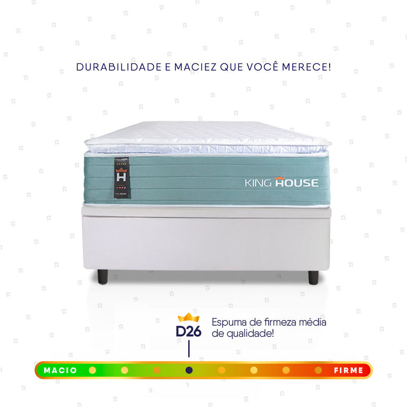 Cama Box Baú Lagos Molas Ensacadas 96x203 Branco King House