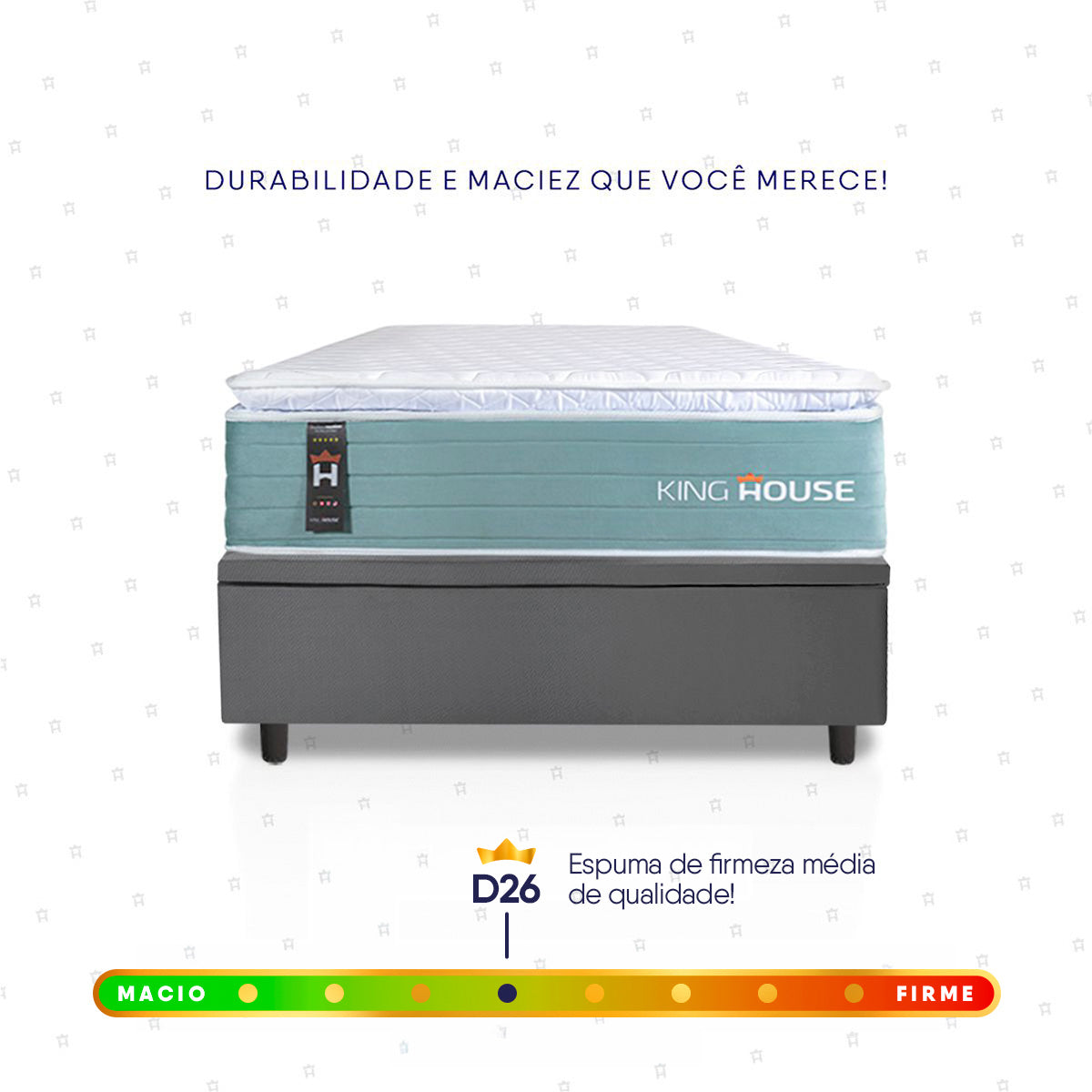 Cama Box Baú Lagos Molas Ensacadas 96x203 Cinza King House