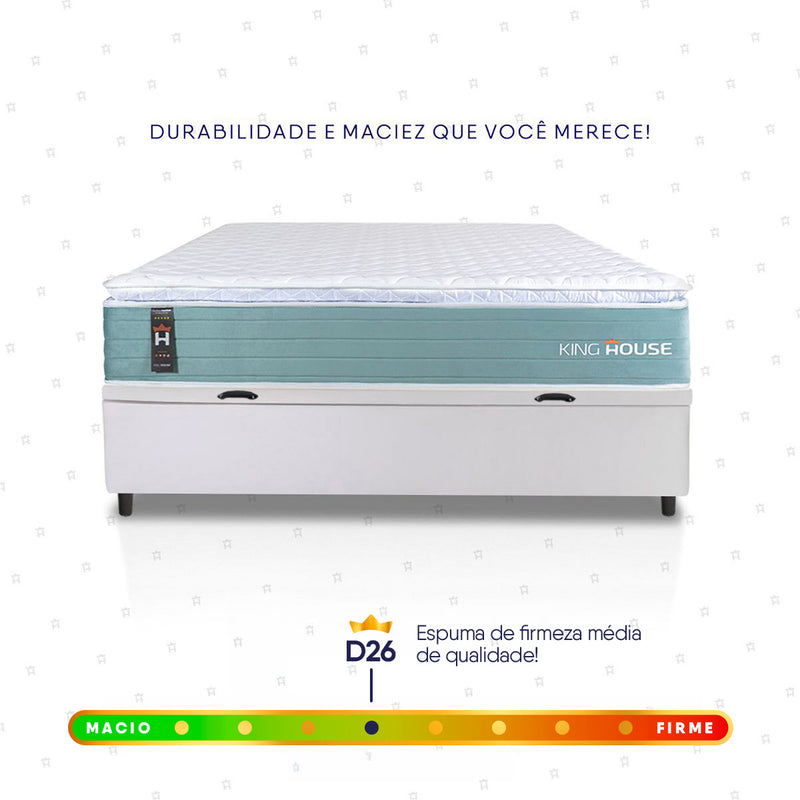 Cama Box Baú Lagos Molas Ensacadas Casal 138x188 King House
