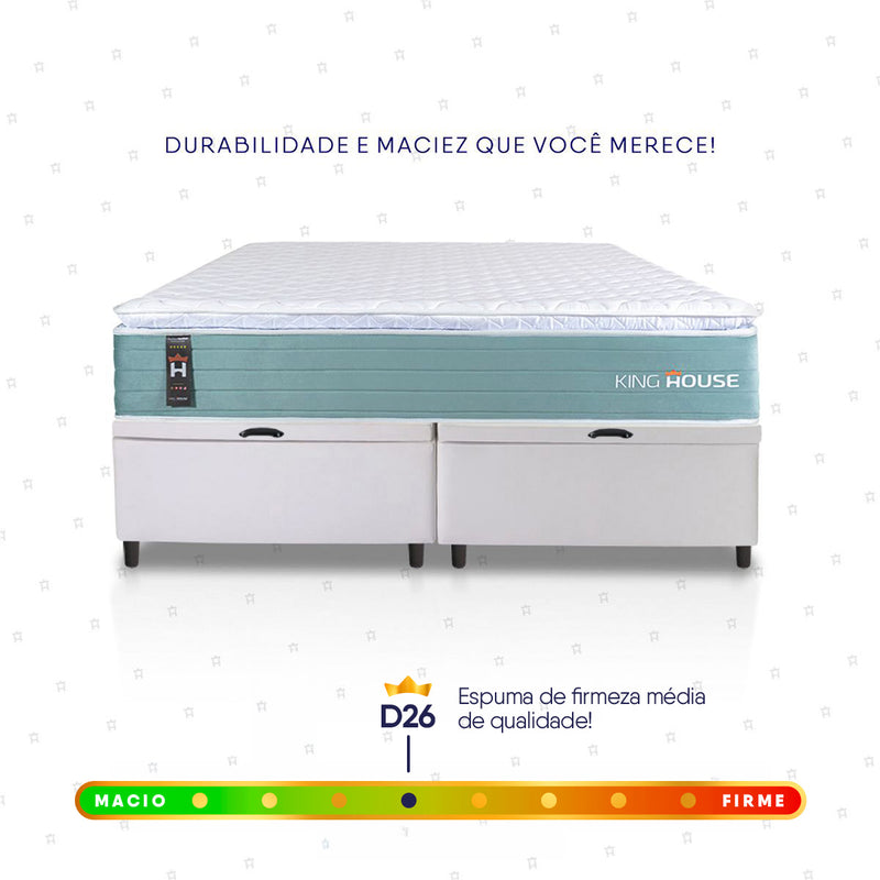 Cama Box Baú Lagos Molas Ensacadas King 193x203 King House