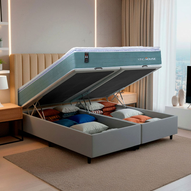Cama Box Baú Lagos Molas Ensacadas King 193x203 King House