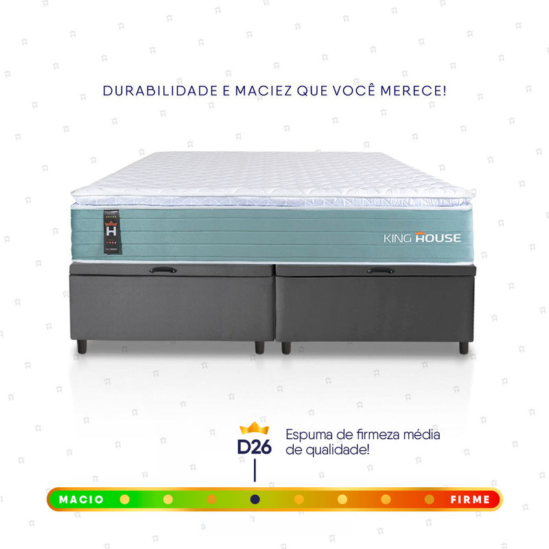 Cama Box Baú Lagos Molas Ensacadas Queen 158x198 King House