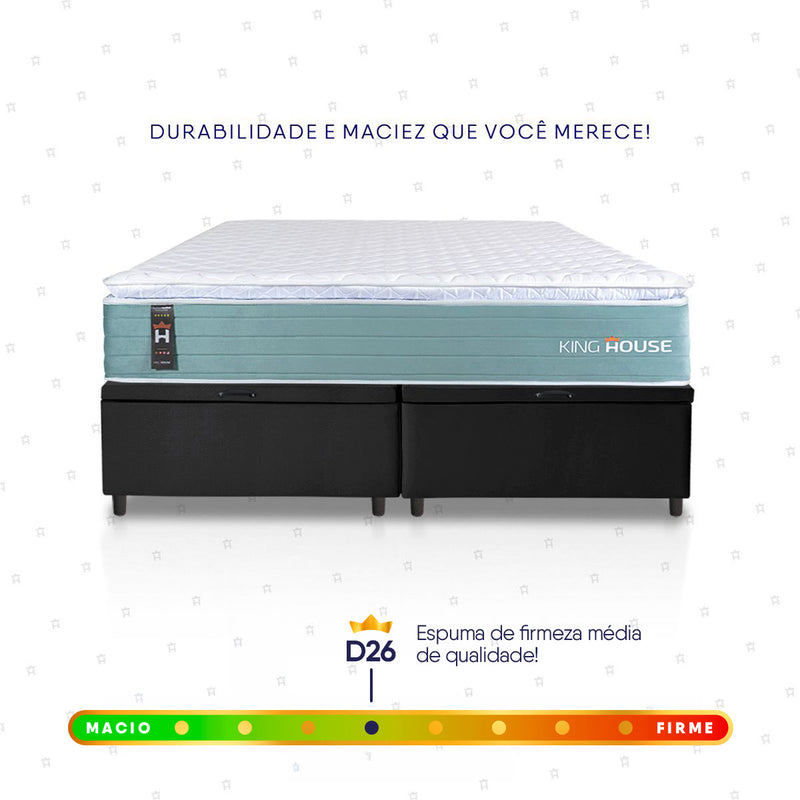 Cama Box Baú Lagos Molas Ensacadas Queen 158x198 King House