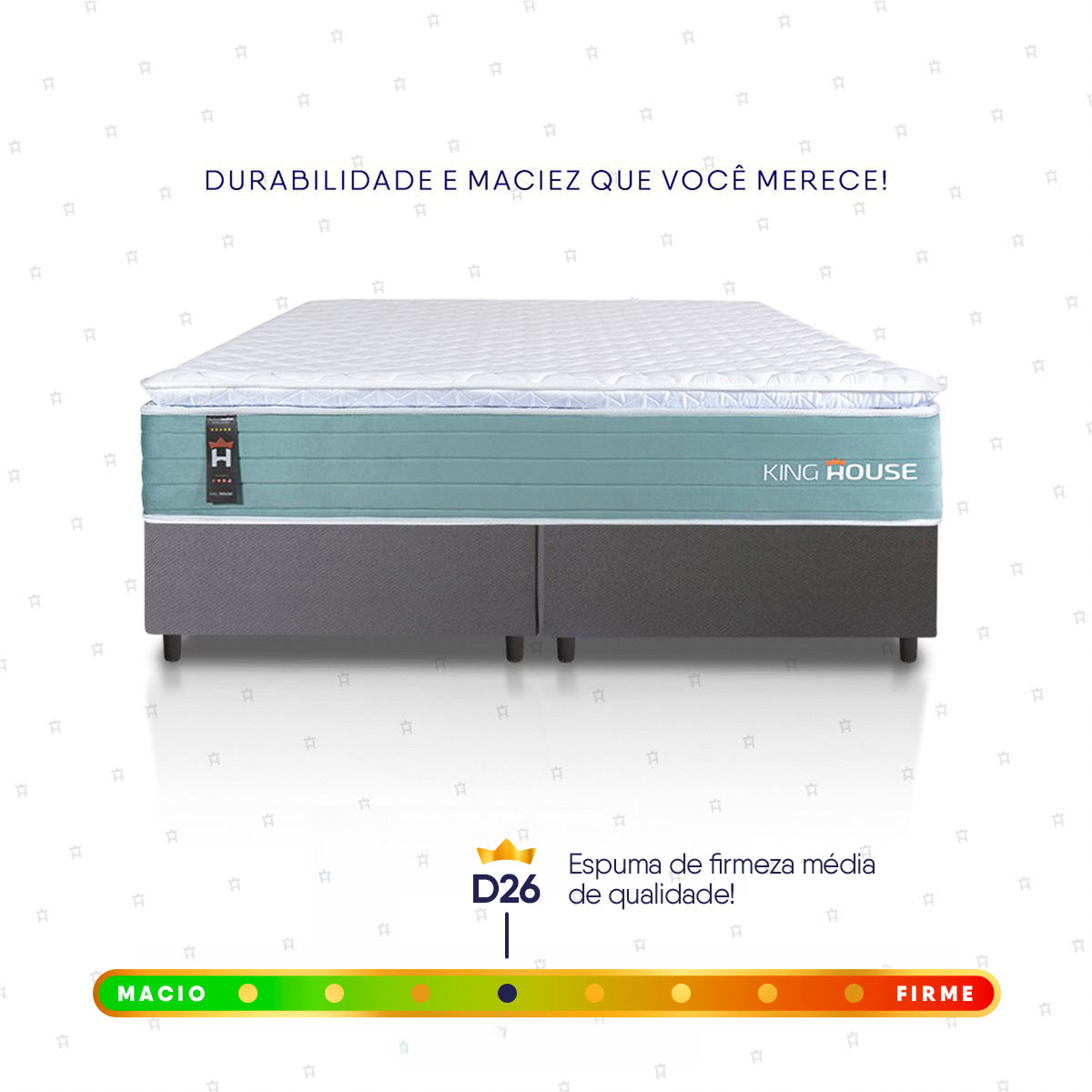 Cama Box Lagos Molas Ensacadas King 193x203 Cinza King House