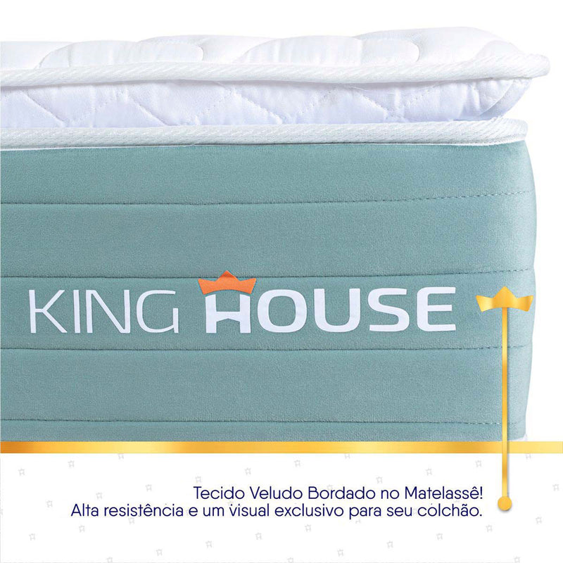 Cama Box Lagos Molas Ensacadas King 193x203 Cinza King House