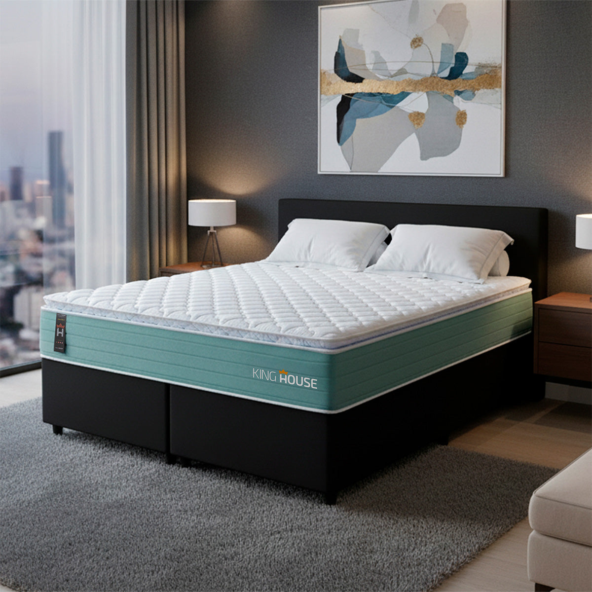 Cama Box Lagos Molas Ensacadas King 193x203 Preto King House