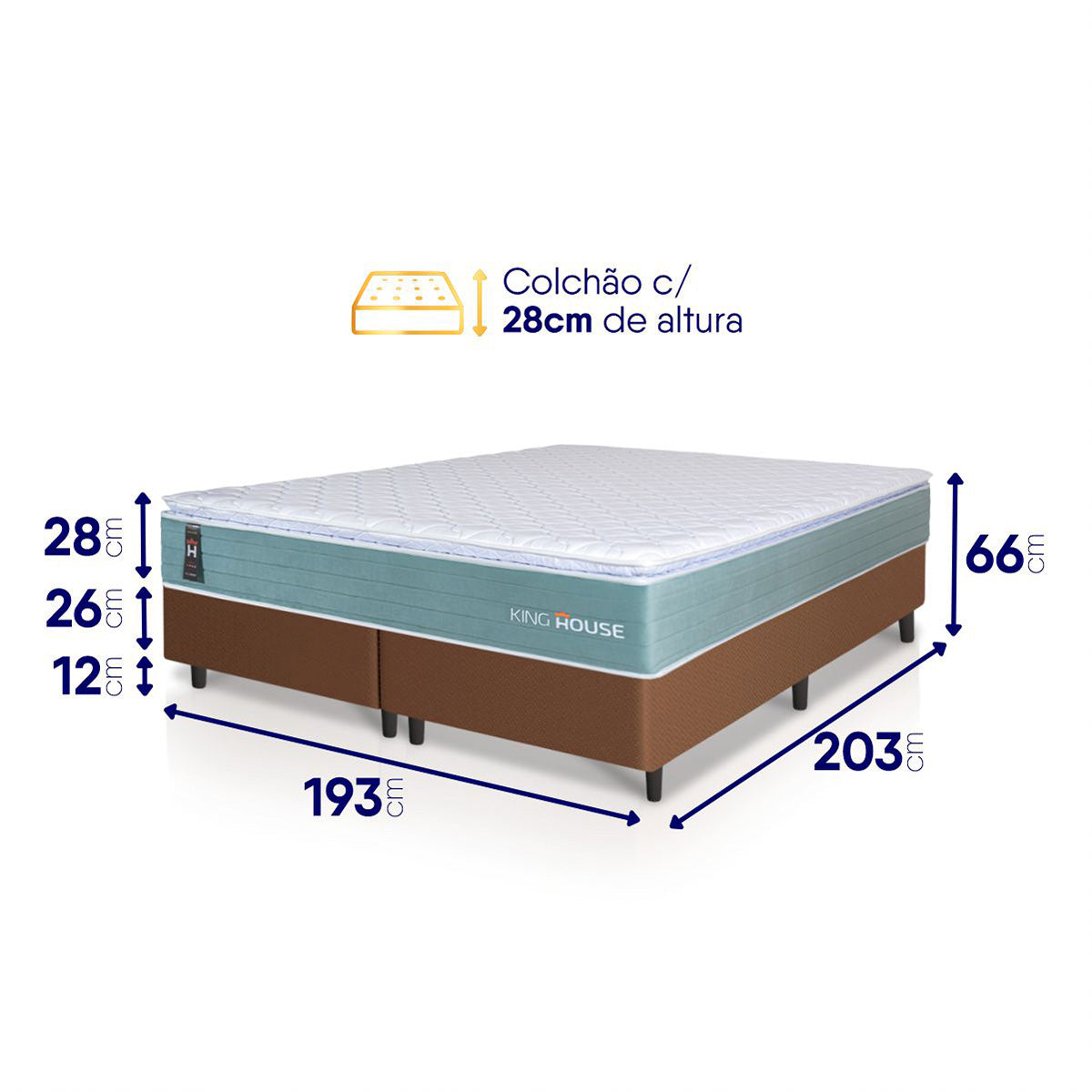 Cama Box Lagos Molas Ensacadas King 193x203 King House