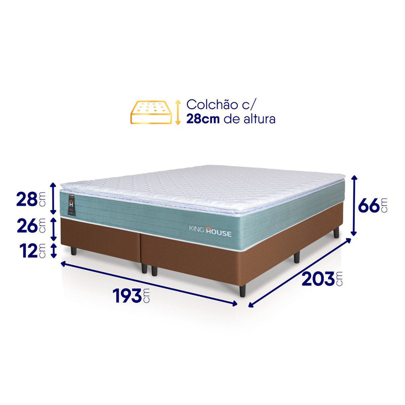 Cama Box Lagos Molas Ensacadas King 193x203 King House