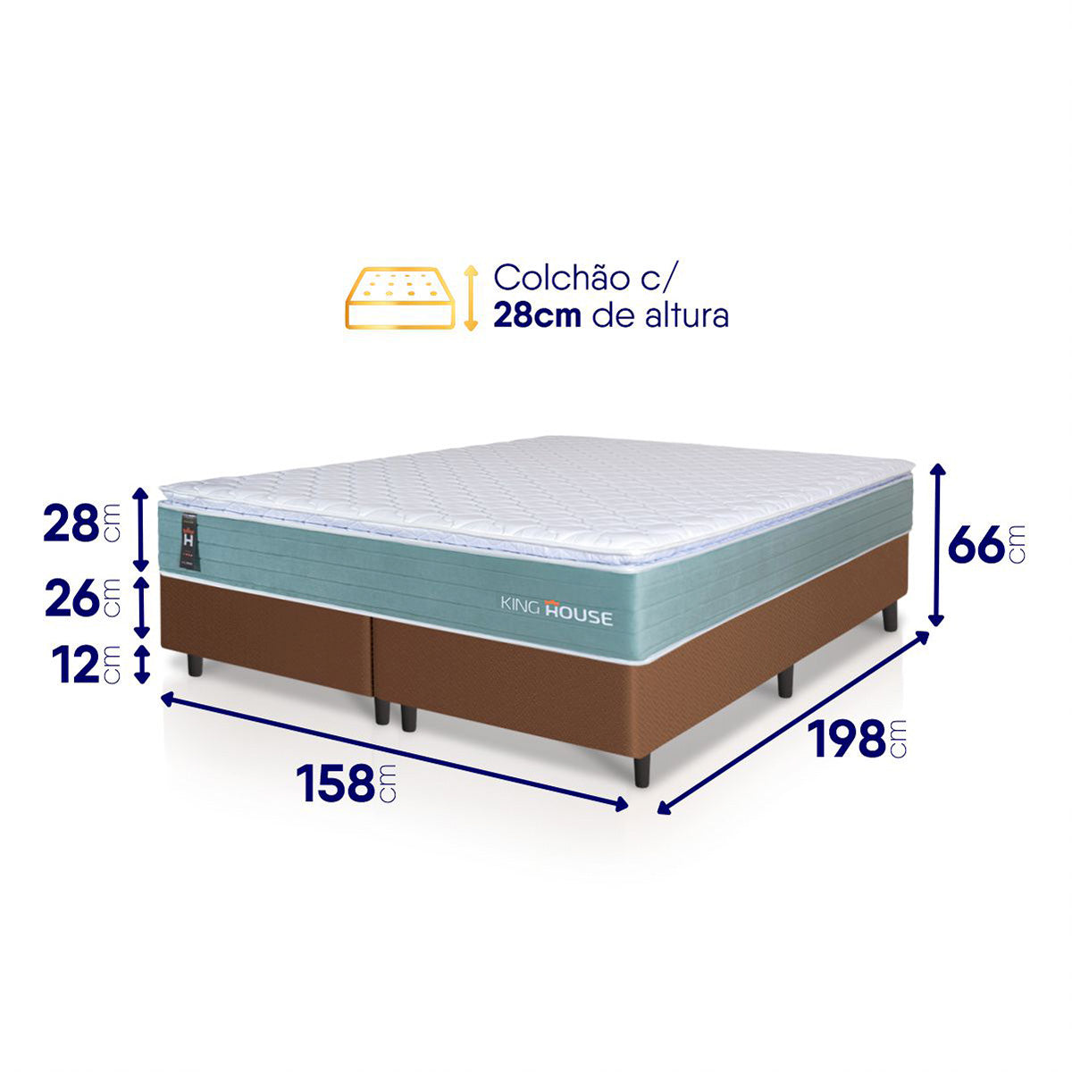 Cama Box Lagos Molas Ensacadas Queen 158x198 King House