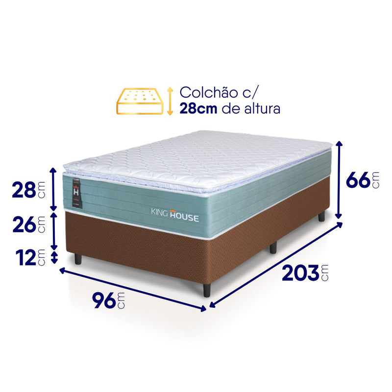 Cama Box Lagos Molas Ensacadas Solteirão 96x203 King House
