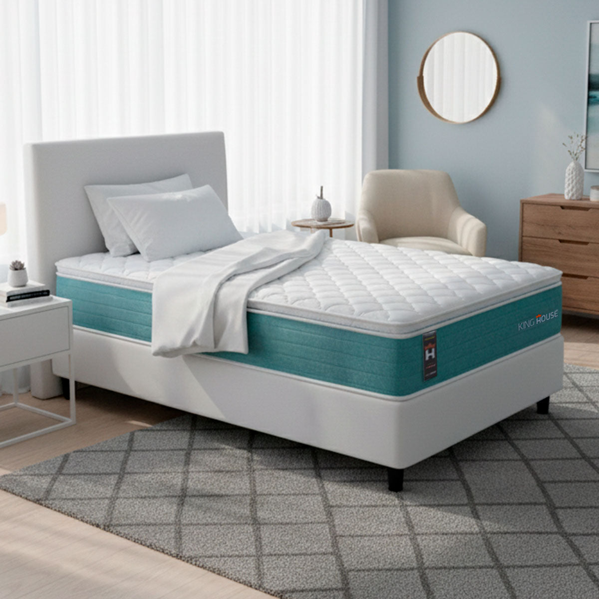 Cama Box Lagos Molas Ensacadas Solteiro 88x188 King House