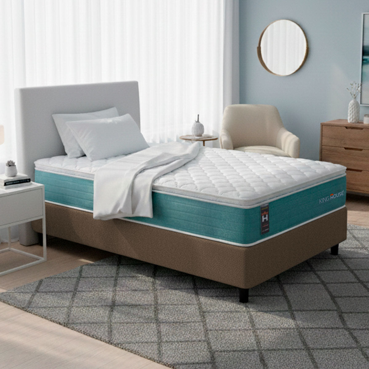 Cama Box Lagos Molas Ensacadas Solteiro 88x188 King House