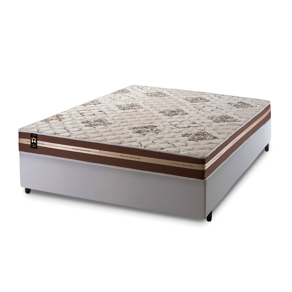 Cama Box Espuma Chicago Casal 138x188 Marrom King House