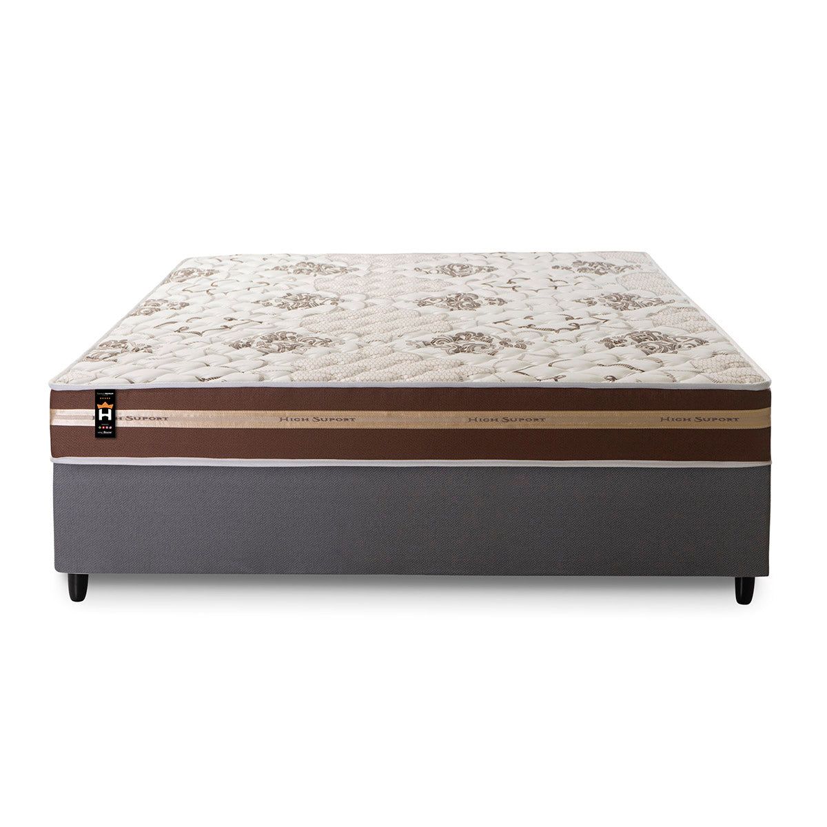 Cama Box Espuma Chicago Casal 138x188 Marrom King House