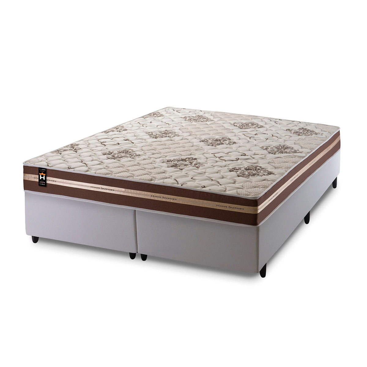Cama Box Chicago Espuma King 193x203 Branco King House